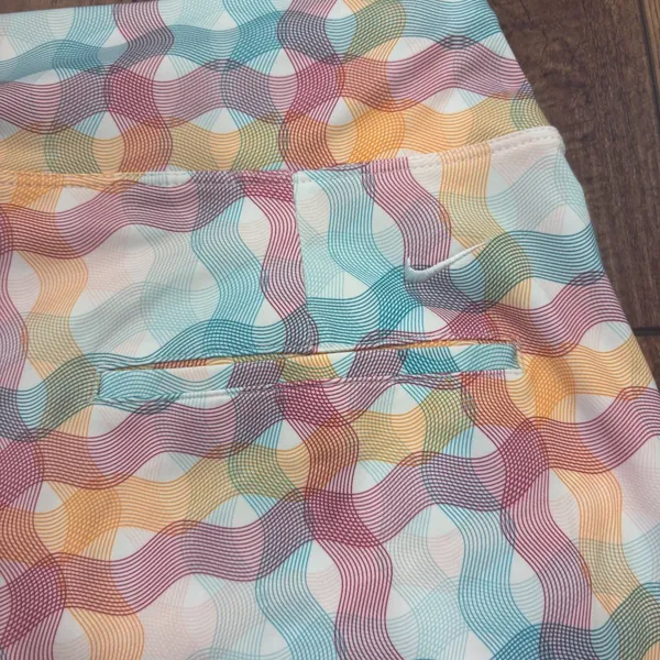 NIKE GOLF Multicolor Swirly Print Pull on Stretch Golf Pants Capri FitDry Large - Image 6