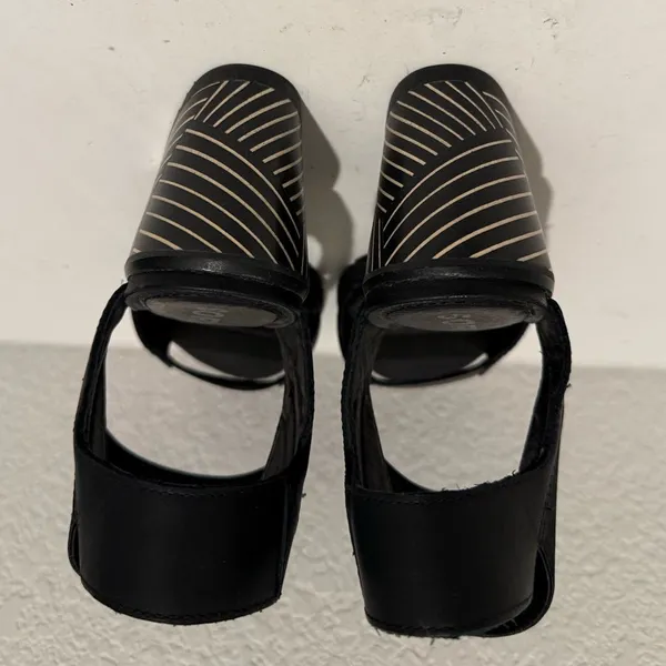 SOREL Nadia Black Leather Strappy Lug Sole Block Heel Sandals Comfort Size 7.5 - Image 7