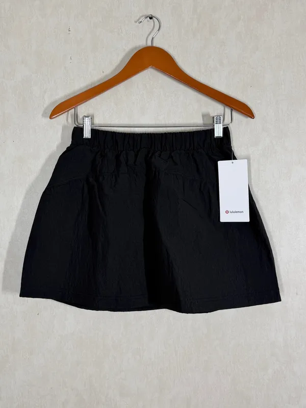 NWT Lululemon Crinkle Nylon High-Rise Mini Skirt Skort Lightweight in Black S - Image 4
