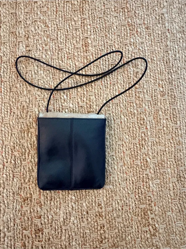 Wilsons Leather Black & Beige Floral Mini Crossbody - Image 3