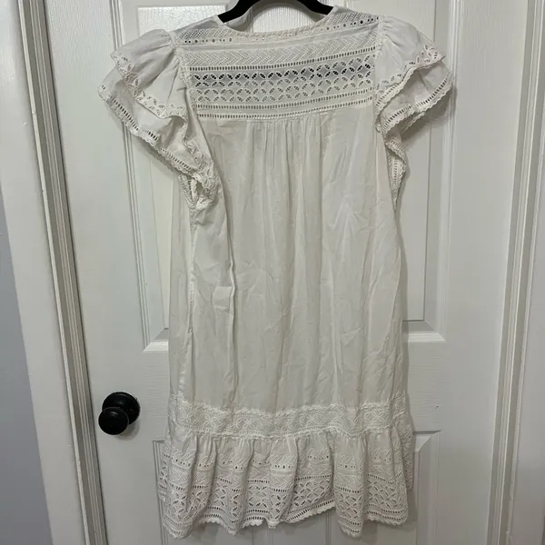 Veronica Beard Lorraine Eyelet Cotton Mini‎ Dress M - Image 7