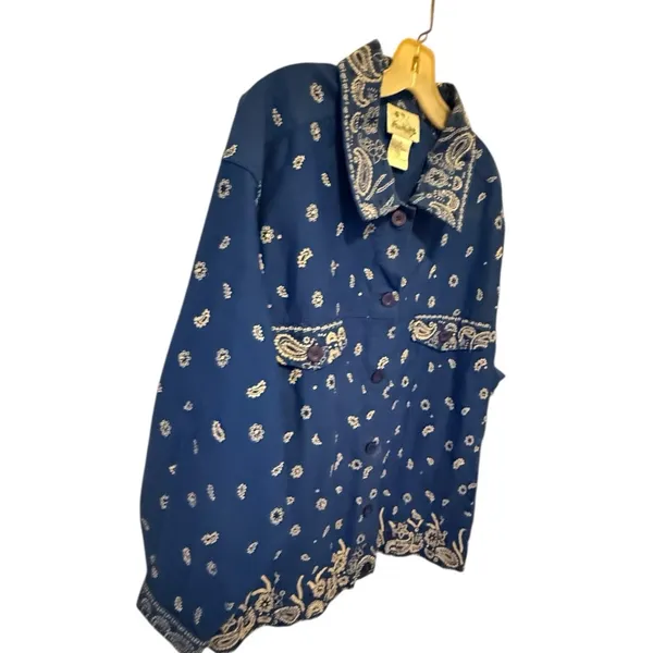 The Quacker Factory Blue Beaded Jacket - Image 3