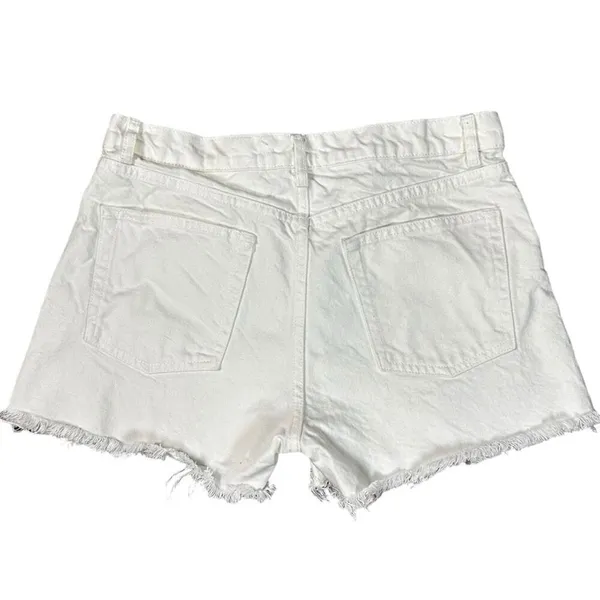 Reformation Charlie High Rise Jean Shorts in Vintage White Size 31 - Image 6