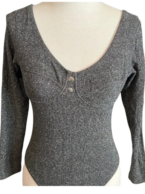 Vintage Harley Davidson Size Medium Bodysuit Leotard Gray - Image 2