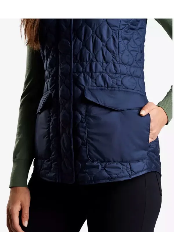 NWT Peter Millar Addison Quilted Travel Vest Navy M Medium Golf *CC customized* - Image 6