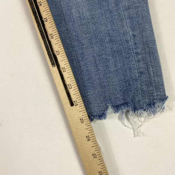 7‎ For All Mankind Josefina Jeans Womens 28 Blue Boyfriend Distressed Raw Hem - Image 2