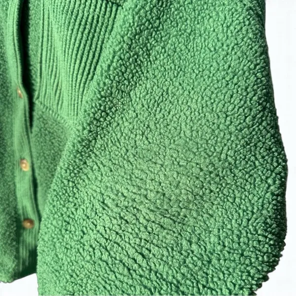 American Eagle Teddy Shacket Jacket Women’s L Green Button Front Cozy Overshirt - Image 6
