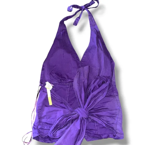 Y2K Washed Purple Corset Halter Top large - Image 3