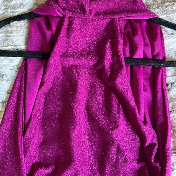 Sexy Metallic Pink/Purple Wrap Around Top - Image 3