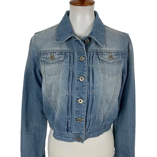 One 5 One Jean Jacket Medium Blue Denim Casual Streetwear Classic Women M - Image 2