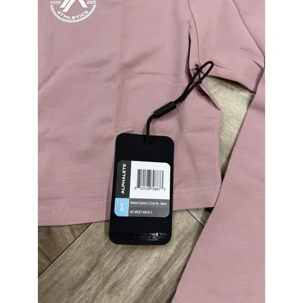 Alphalete Women’s Dynasty Long Sleeve Crop Tee Size Small -Mauve - Image 4