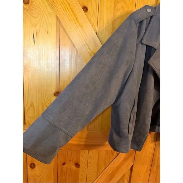 Philosophy Size 2X Faux Suede Open Front Jacket Ash Smoke nwt Read (6458) - Image 4