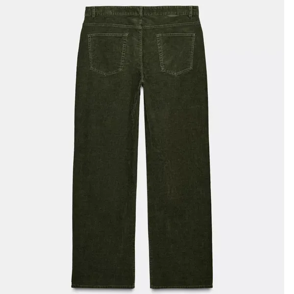 Zara NWT ZW COLLECTION corduroy dark green pants - Image 7