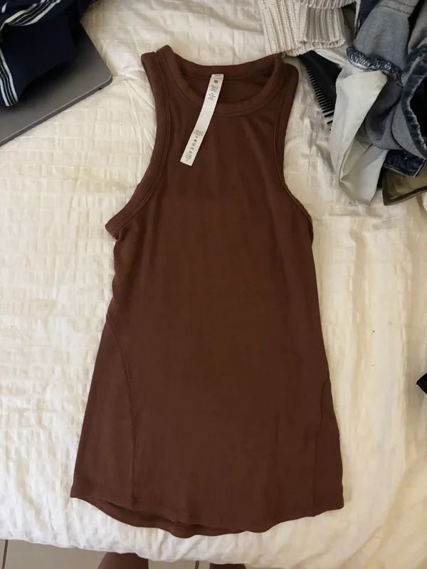 High Neck Tank Top Brown - Image 2