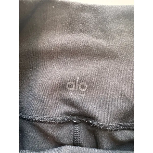 Alo Moto Leggings Women S Black Stretch Moto Ribbed Panels Athleisure Minimalist - Image 8
