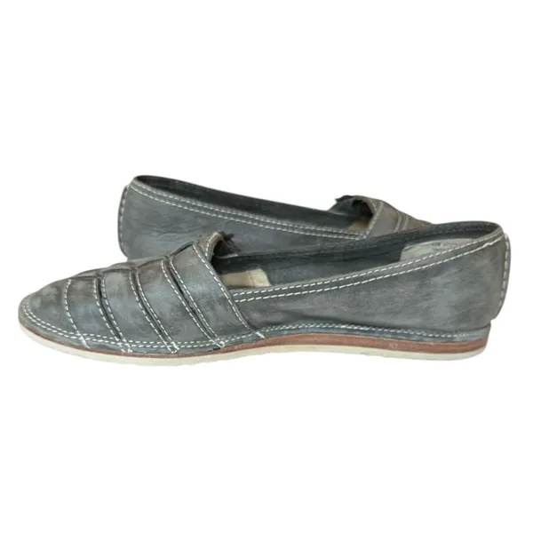Frye Milly Fisherman Women's Charcoal Leather Slip-on Leather Flats Size 9.5 - Image 4