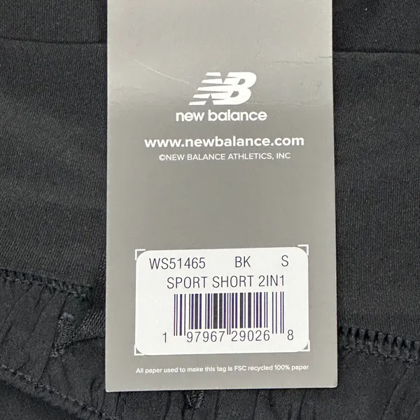NWT New Balance Black 2-in-1 Sport Running Shorts Size Small - Image 2