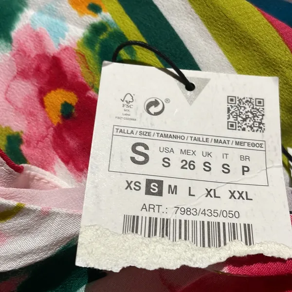 NWT ZARA FLORAL BOHEMIAN ASYMMETRICAL BLOUSE TOP SMALL Multicolor - Image 4