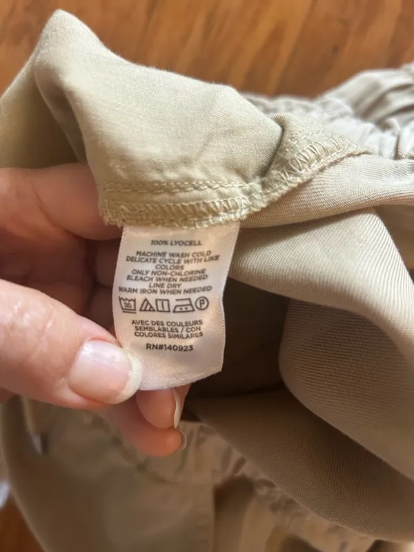 NEW LOFT High-Waist Drawstring Casual Shorts in Light Beige size S - Image 5
