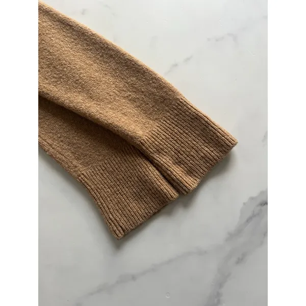 Madewell Cozy Walker Merino Wool Alpaca long Cardigan Tan Small Chic Minimalist - Image 8
