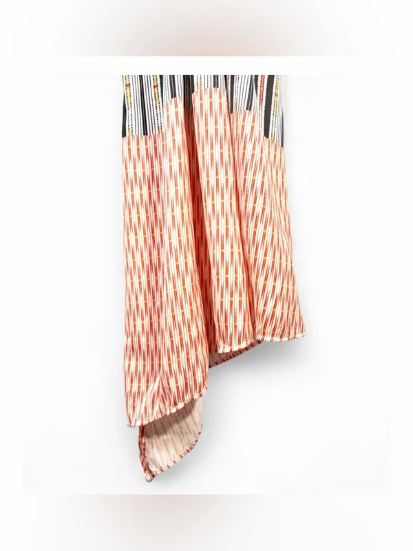 ANTHROPOLOGIE Women’s Stripped Print Asymmetrical Bare Cutout Maxi Dress Size S - Image 11
