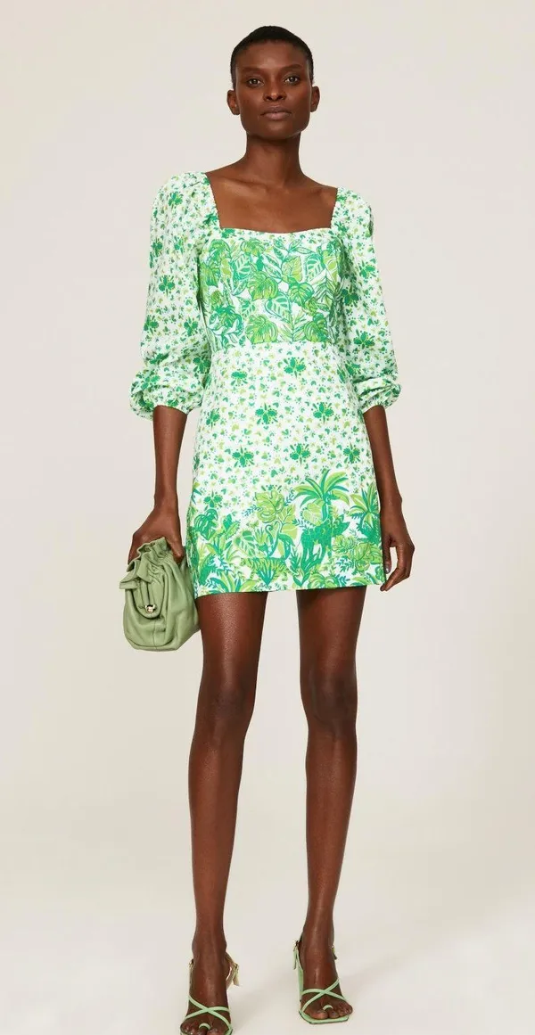 Estelí mini palm print cotton long sleeve dress - Image 9