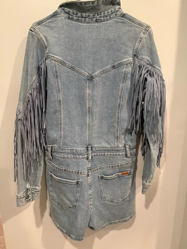 Denim Fringe Romper Rock&Roll Denim size med - Image 3