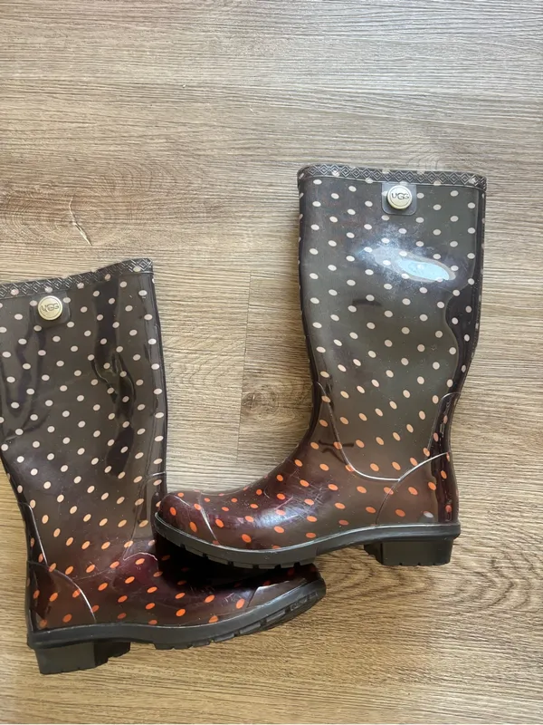 Ugg Shaye Boot Rain Rubber Tall Boots Polka Dot Pull Women boots - Image 3