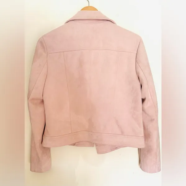 Philosophy Suede Light Pink Moto Jacket Women’s Sz‎ Small - Image 3