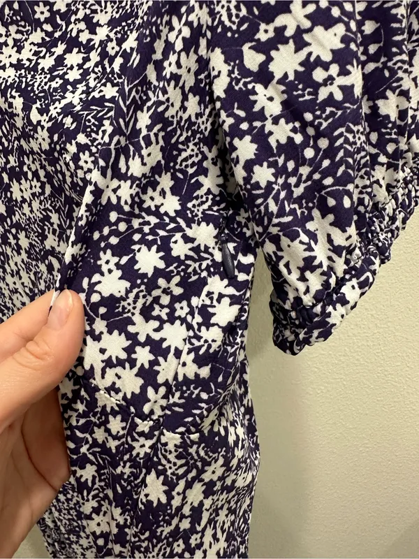 a new day Purple Floral V-Neck Puff-Sleeve Midi Dress - Image 7
