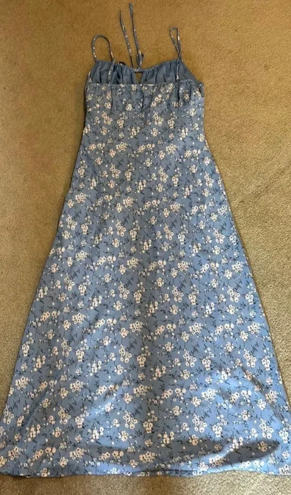 Blu Pepper Light Blue Floral Spaghetti Strap Maxi Dress - Image 7