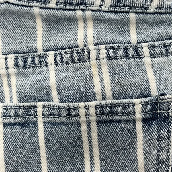 PacSun Blue White Stripe High Rise Slim Fit Cotton Mom Jeans 27 - Image 4