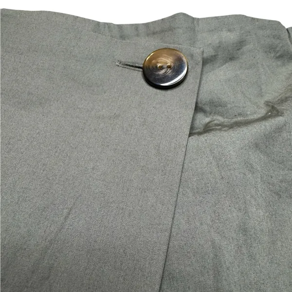 ✨ Abercrombie &‎ Fitch Olive Green Poplin Wrap Midi Skirt M A-Line High Waist ✨ - Image 4