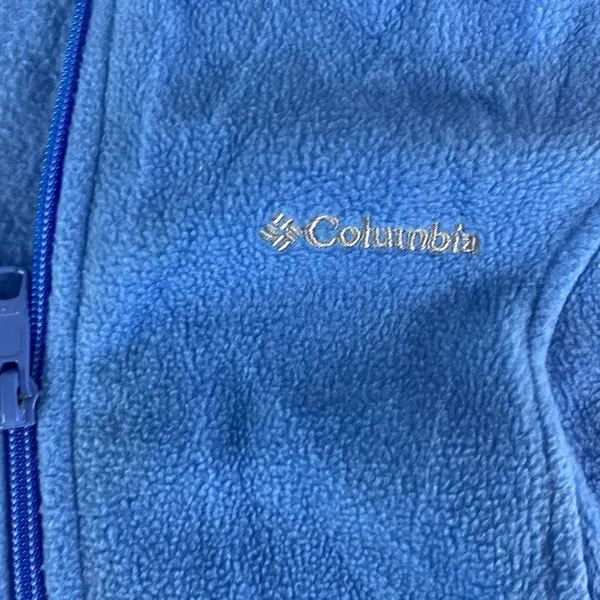 Columbia Vest Womens‎ Medium Blue Full Zip Fleece Outdoor Sweater Ladies READ - Image 3