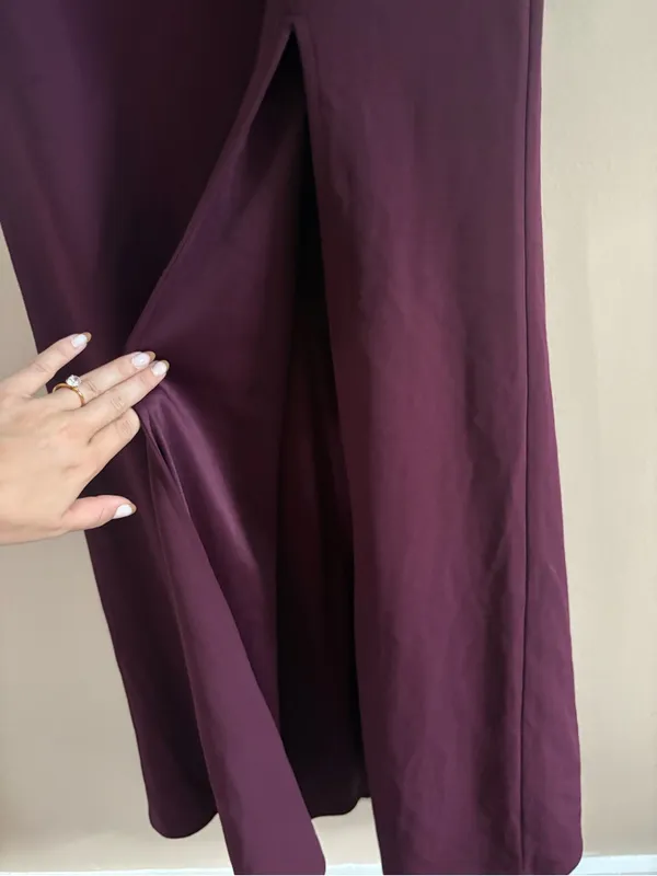 Lulus Alluring Sophistication Dark Plum Off-the-Shoulder Maxi Dress Size Large - Image 12