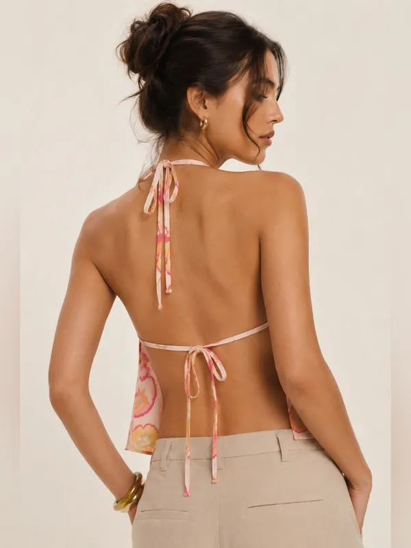 Reformation Jeany Silk Top in Viviana 10 - Image 4