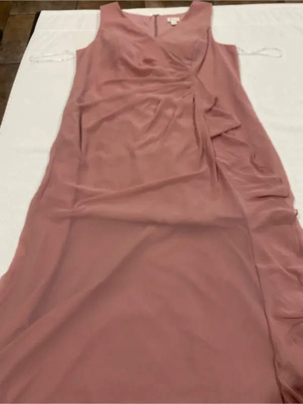 Iris Dusty Rose Fit-and-Flare Dress with Waist Bow - Image 11