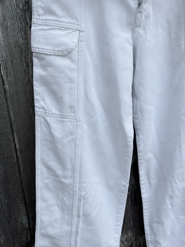 Hudson Jeans Anthropologie High Rise Wide Leg Cargo Pants White Size 30 - Image 7