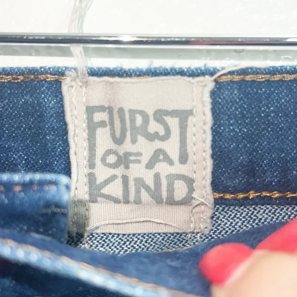 Furst Of A Kind Dark Wash Wrangler Denim Distressed Mini Skirt - Image 6