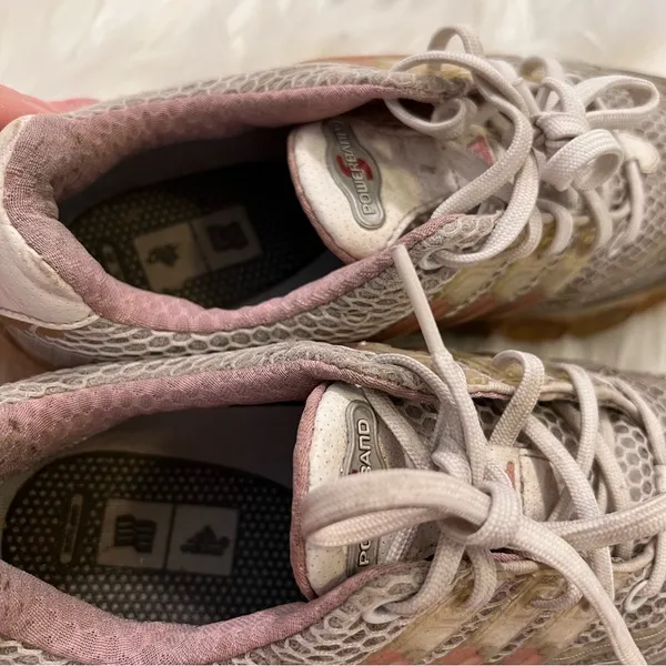 Adidas Women's Size 6.5 Golf Shoes Powerband Chassis 738201 Pink Silver White - Image 8