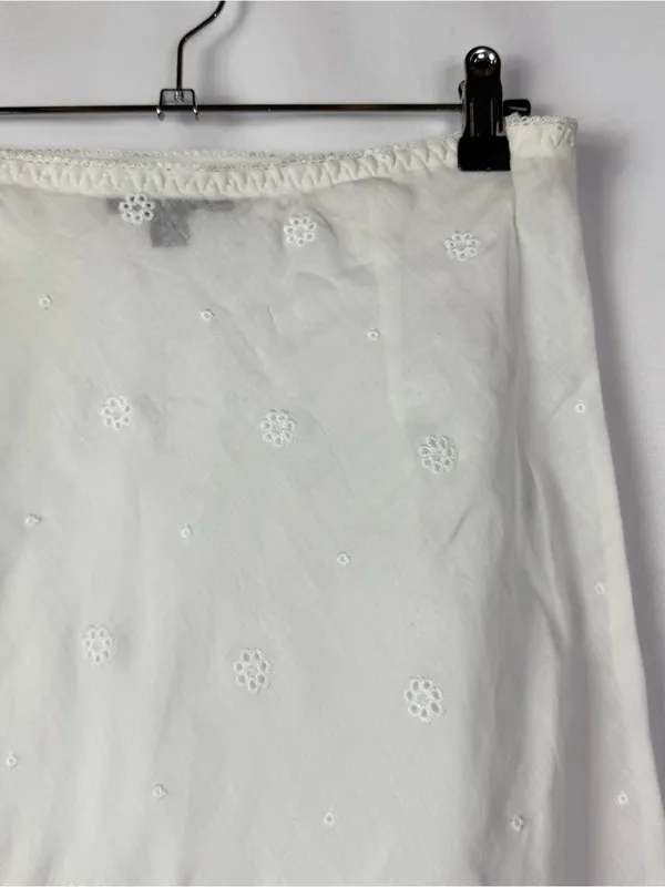 J. Crew White Eyelet Slip Midi Ramie Skirt M - Image 4