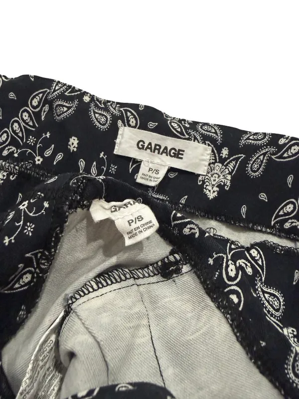 Garage Black White Paisley Outfit Bandana Crop Skirt Set Lace Small Women's - Image 5