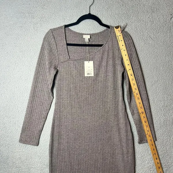 A New Day Womens Dress S Brown‎ Asymmetric Front Ribbed Maxi Dress NEW - Image 5