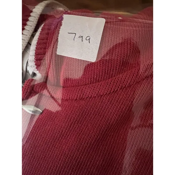 Talbots Sweater Vest Wm Med Red Hooded Full Zip Pockets Knit Cotton Athleisure - Image 8