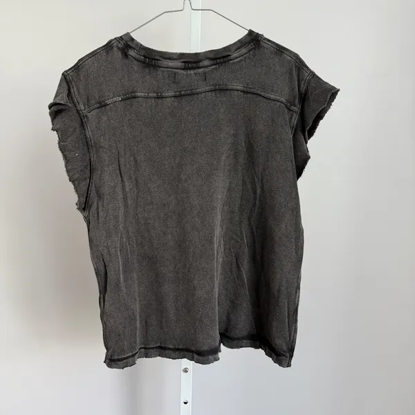 We The Free Distressed Mineral‎ Washed Black Sleeveless Cotton Top sz S Boho - Image 7