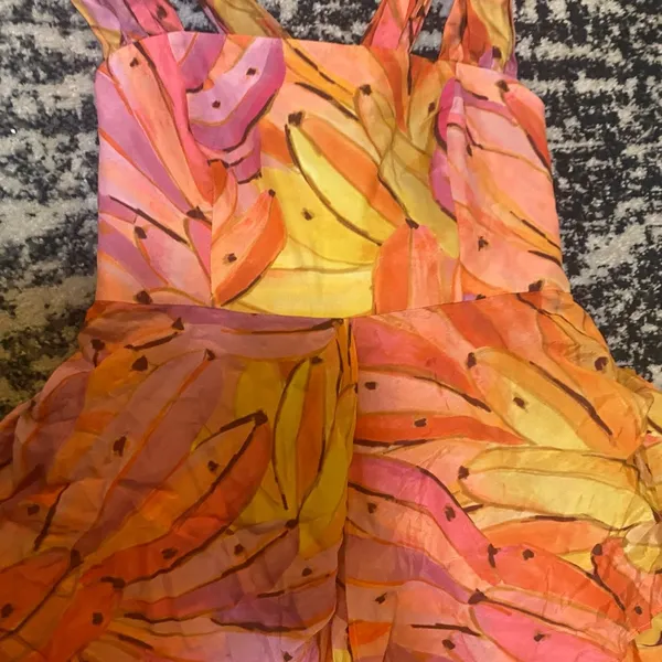Farm Rio Ombra Banana Tie Back Maxi Dress size S - Image 5