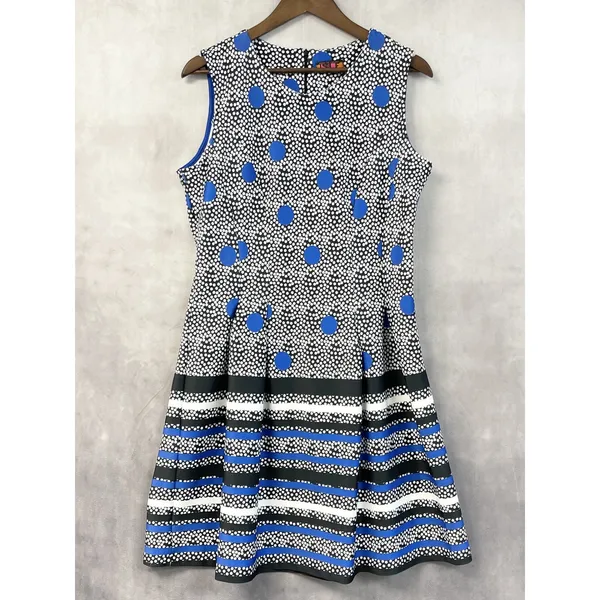 ISLE By Melis Kozan Bottomless Brunch Dress L Polka Dot Fit Flare Mod Pop Art - Image 15