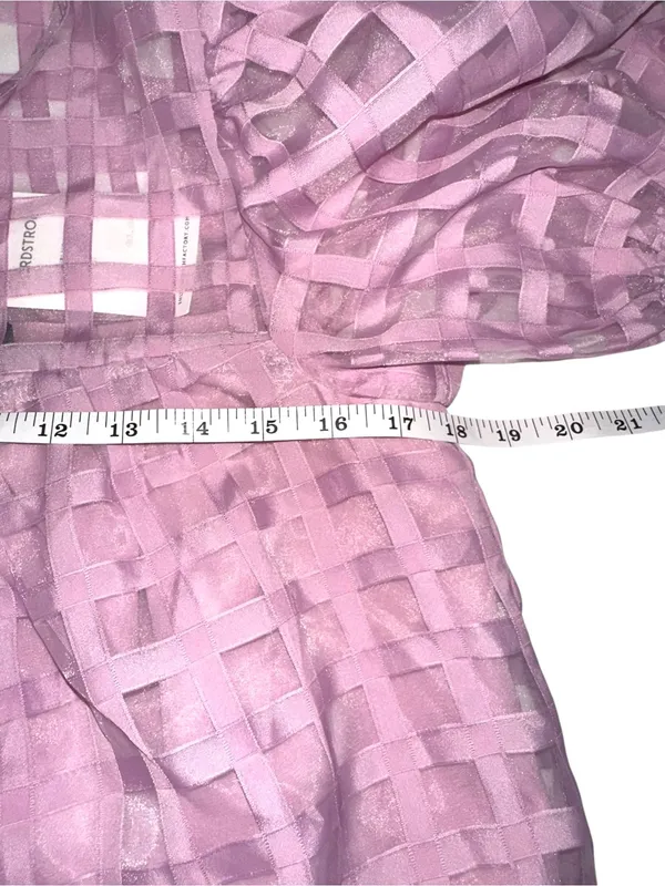 NWT English Factory Gridded Puff Sleeve Organza Babydoll Mini Dress SMALL - Image 7