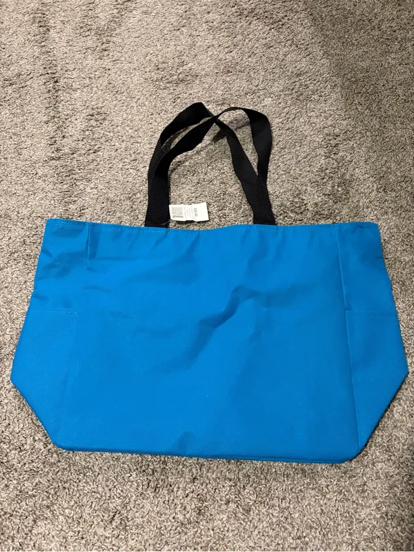 Blue Tote Bag with Black Handles - Image 3