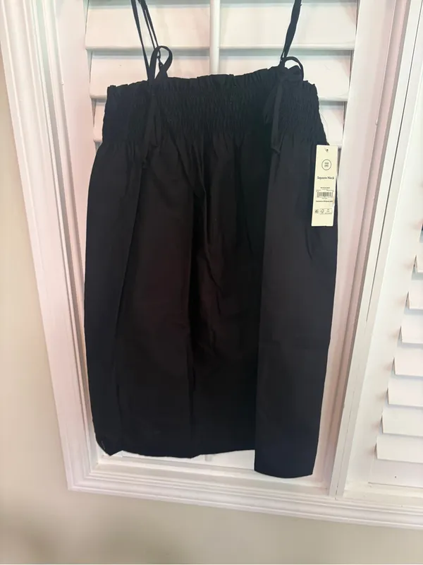 No Boundaries Black Cotton Smocked Poplin Mini Dress Size XXS - Image 4